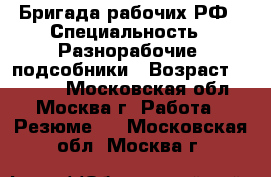 Бригада рабочих РФ › Специальность ­ Разнорабочие, подсобники › Возраст ­ 35-40 - Московская обл., Москва г. Работа » Резюме   . Московская обл.,Москва г.